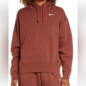 Nike Sportswear Fleece Hoodie in dark pony, size small women